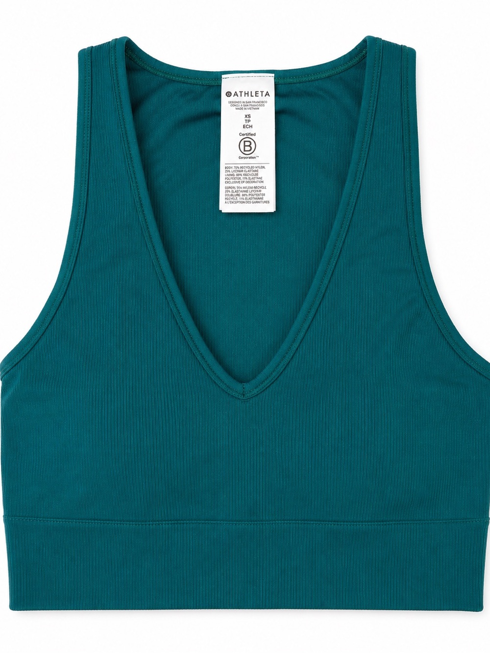 Athleta Ribbed V-Neck Sports Bra EUC size XS